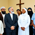 힌두교와 종교 자유 - **

A diverse group of people engaged in interfaith dialogue in a community center. People are fully...