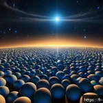 힌두교 철학 바이샤시카 - A detailed, metaphysical representation of eternal atoms: visualize countless tiny, glowing, indivis...