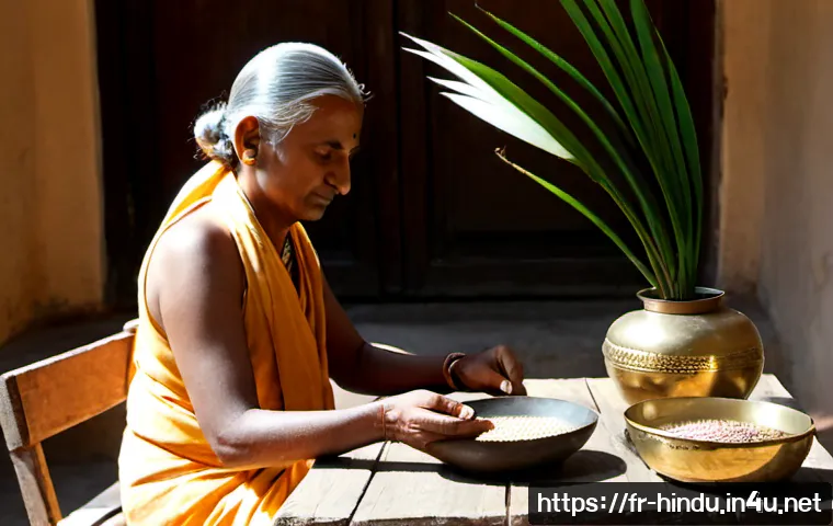 Home 17 힌두교 철학 미맘사 - Photorealistic close view of a Hindu Mimamsa philosophy study scene, elderly Indian scholar in modes...